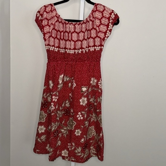 SO Wear It Declare It Red Boho Dress Size Medium - Picture 5 of 5